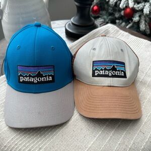 Patagonia Blue and Tan Caps